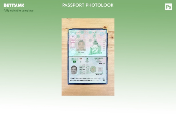 Модерен стил на Саудиска Арабија за пасош присутен шаблон за фото изглед